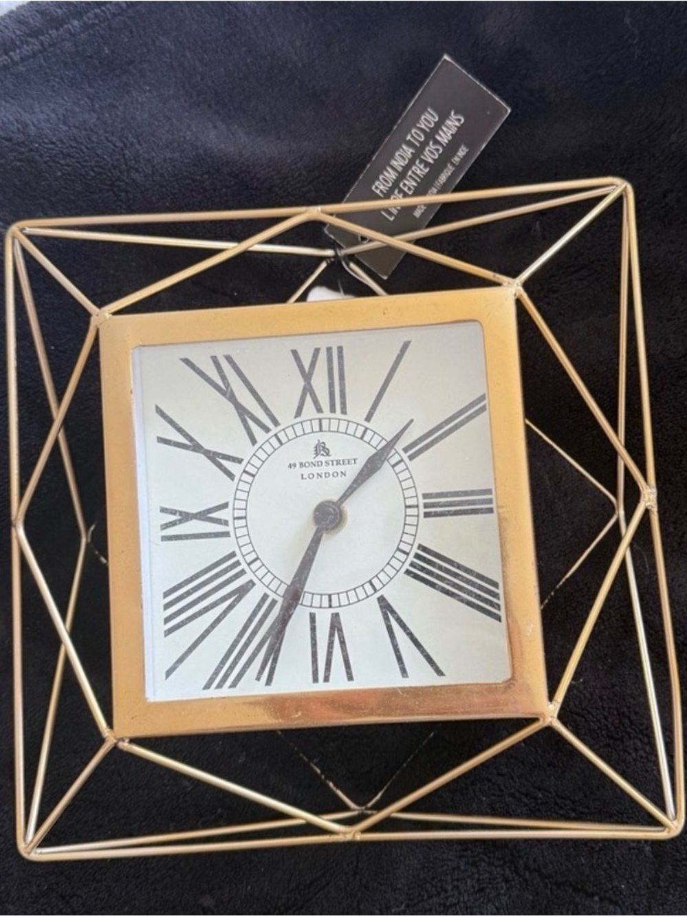 Gold Geometric Wall Clock by